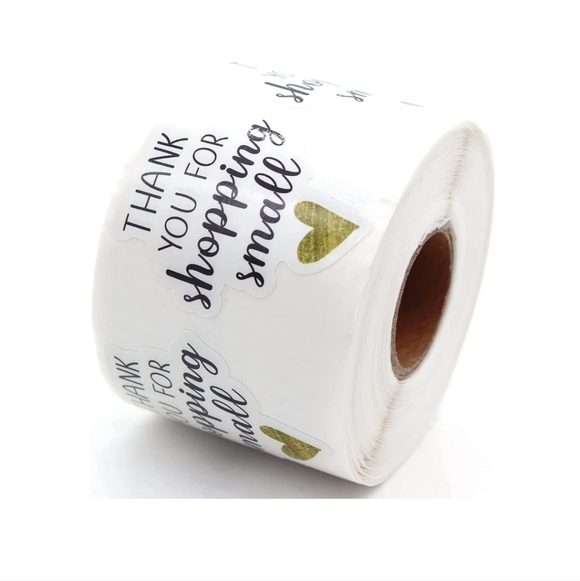 Other - THANK YOU FOR SHOPPING SMALL STICKERS •500 pk•1.5"